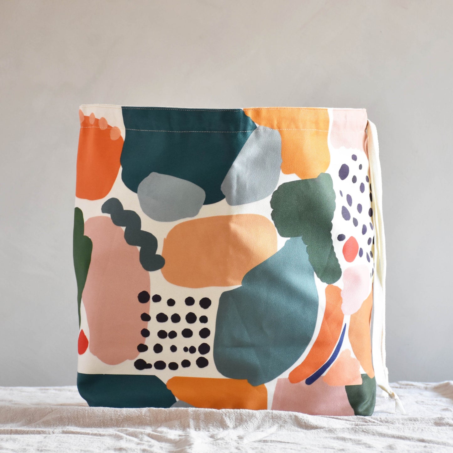Large canvas storage basket - Abstract landscape