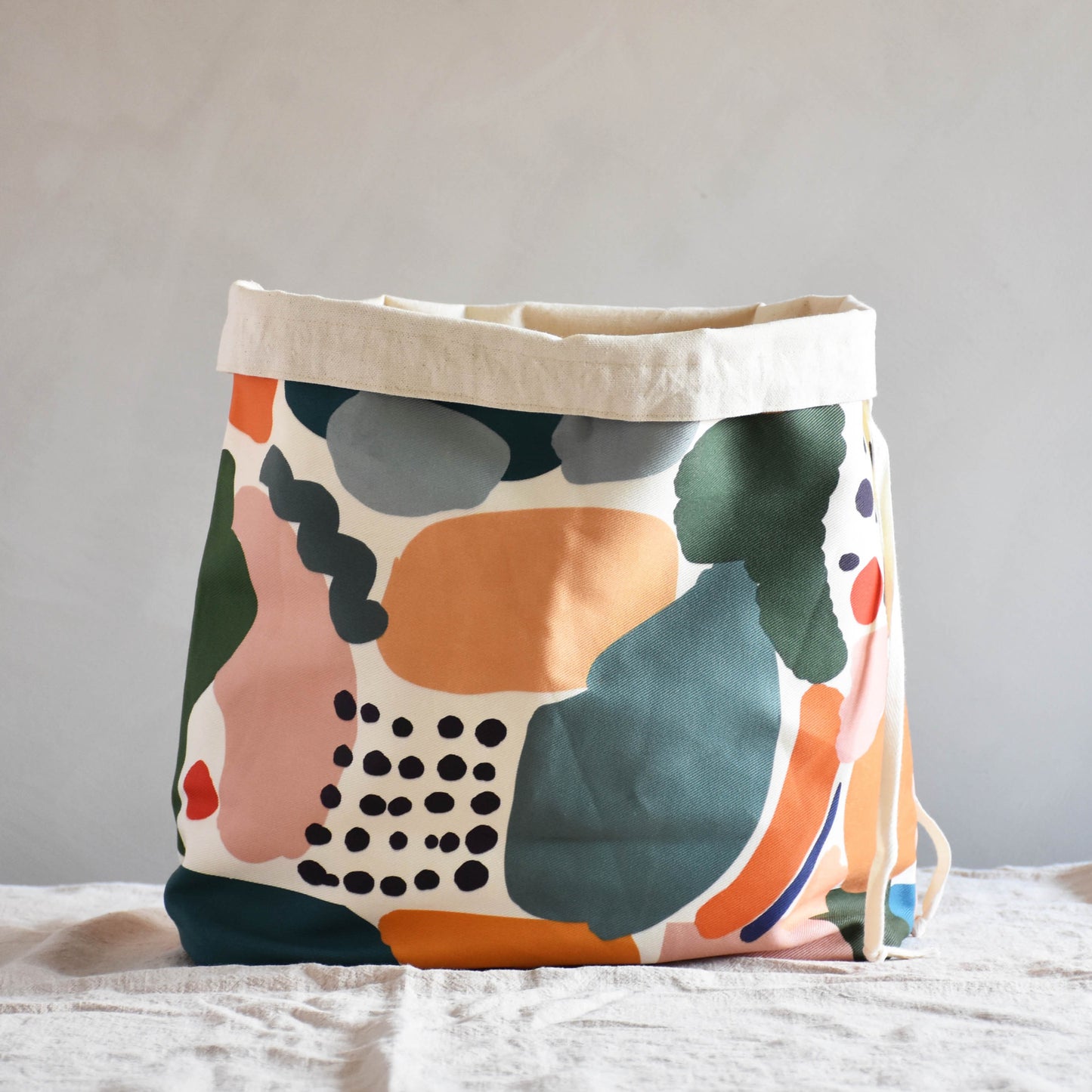 Large canvas storage basket - Abstract landscape