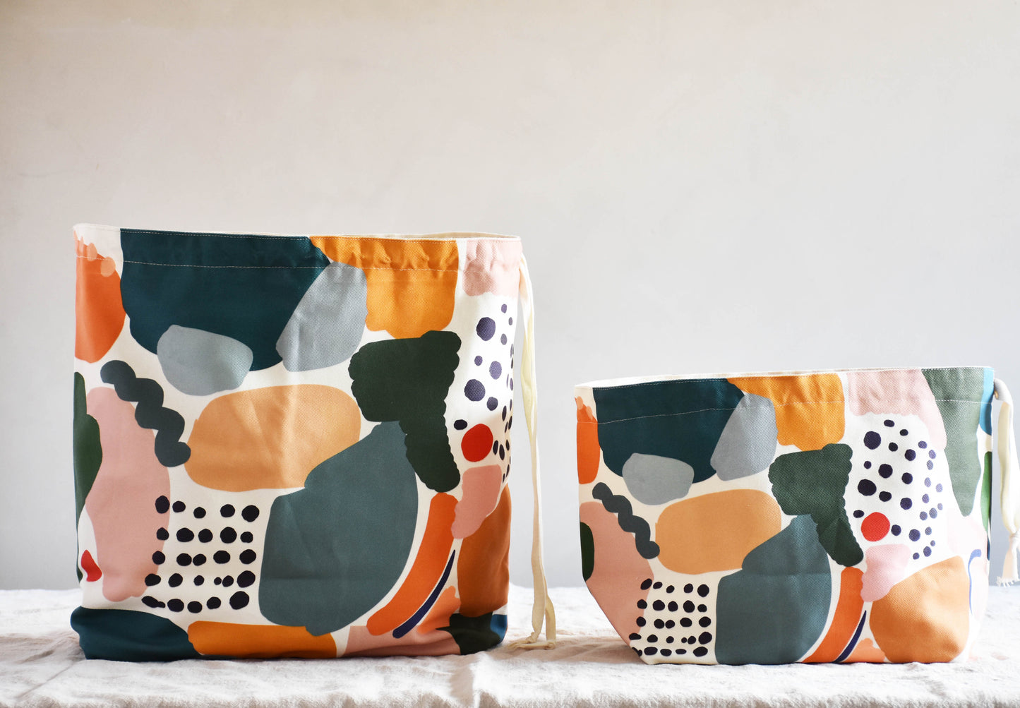 Canvas storage basket - Abstract landscape