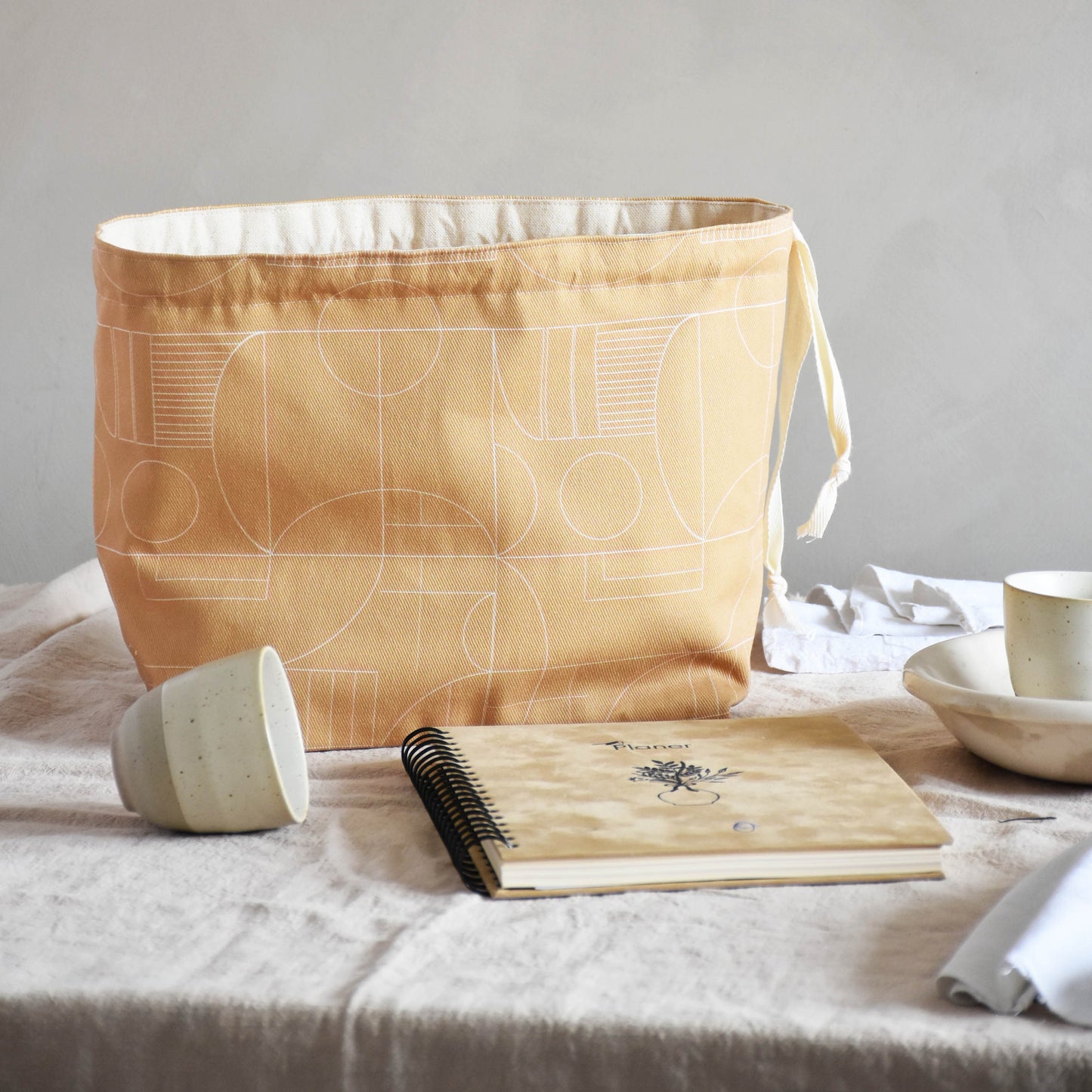 Canvas storage basket - Modern geometric