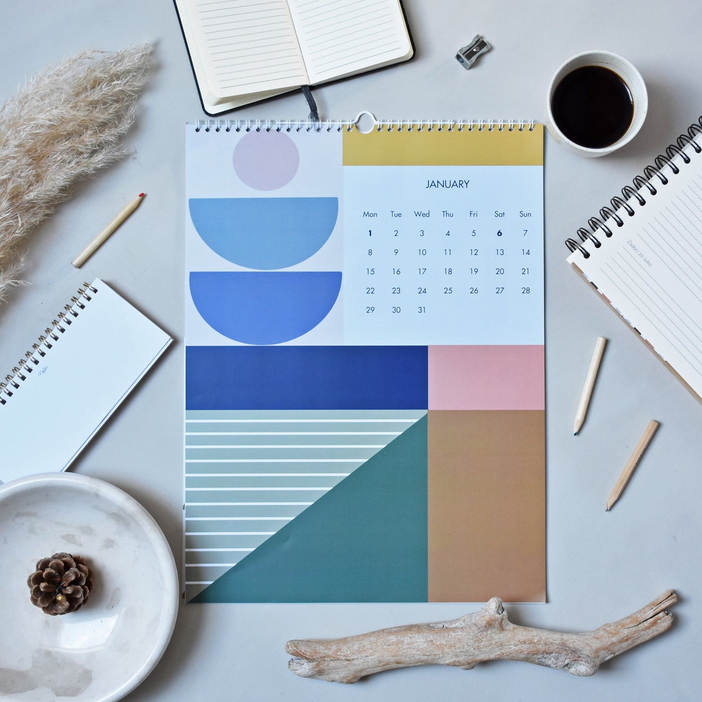 Wall Calendar 2024- Geometric shapes