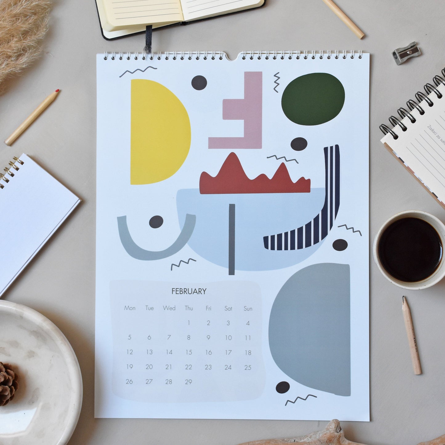 Wall Calendar 2024- Geometric shapes