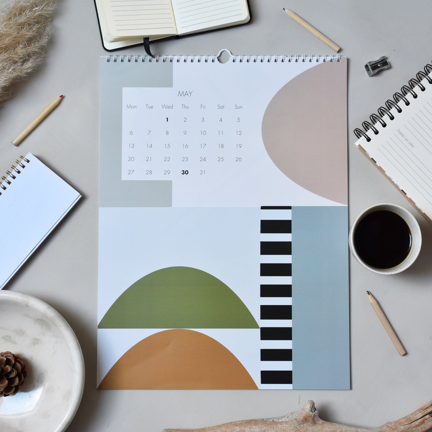 Wall Calendar 2024- Geometric shapes