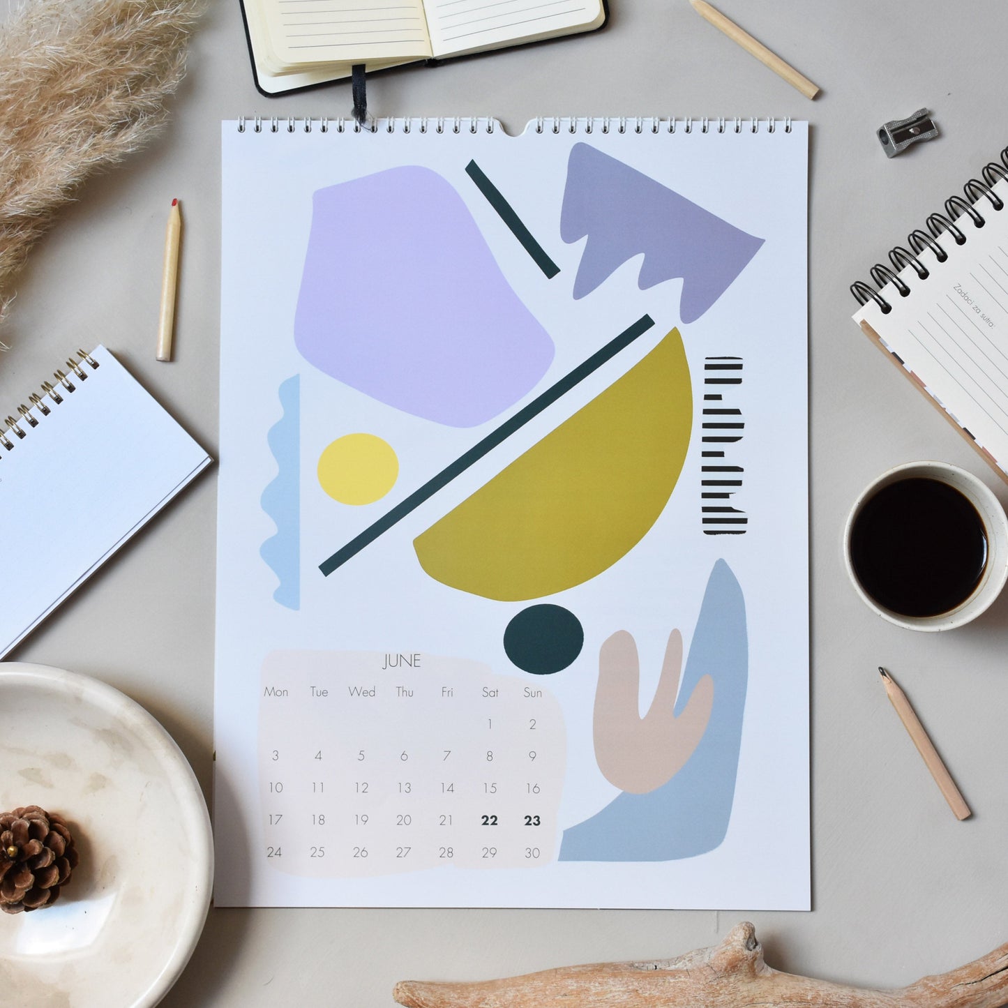 Wall Calendar 2024- Geometric shapes