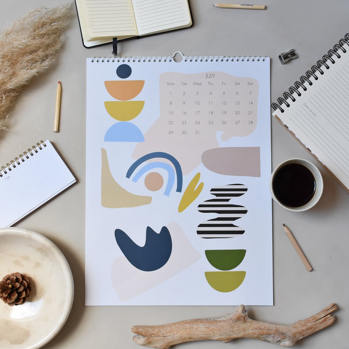 Wall Calendar 2024- Geometric shapes