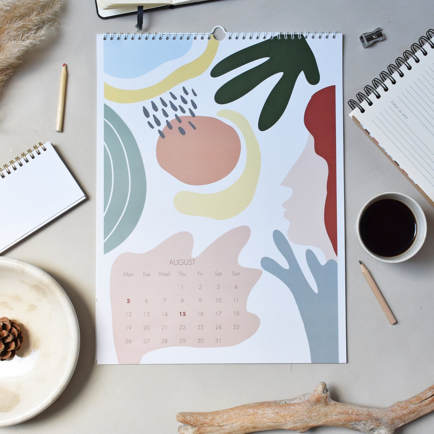 Wall Calendar 2024- Geometric shapes