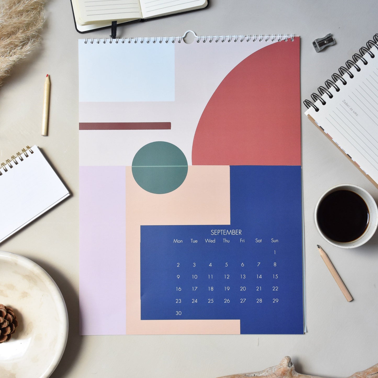 Wall Calendar 2024- Geometric shapes