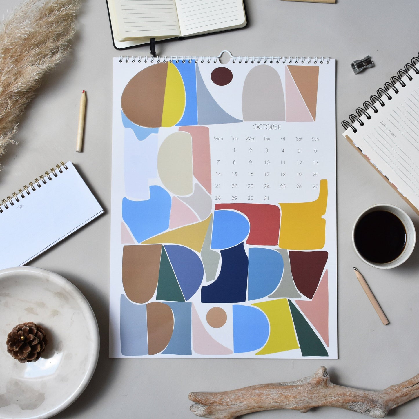 Wall Calendar 2024- Geometric shapes