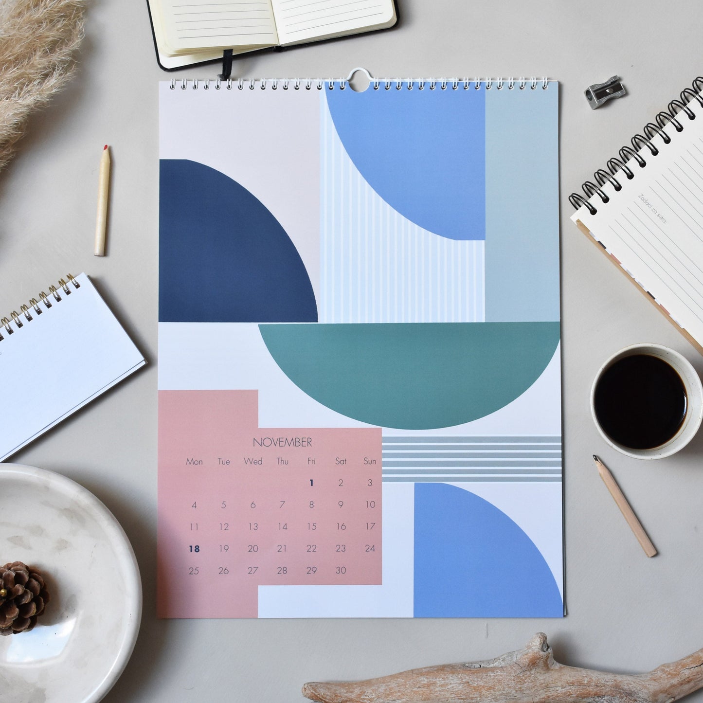 Wall Calendar 2024- Geometric shapes