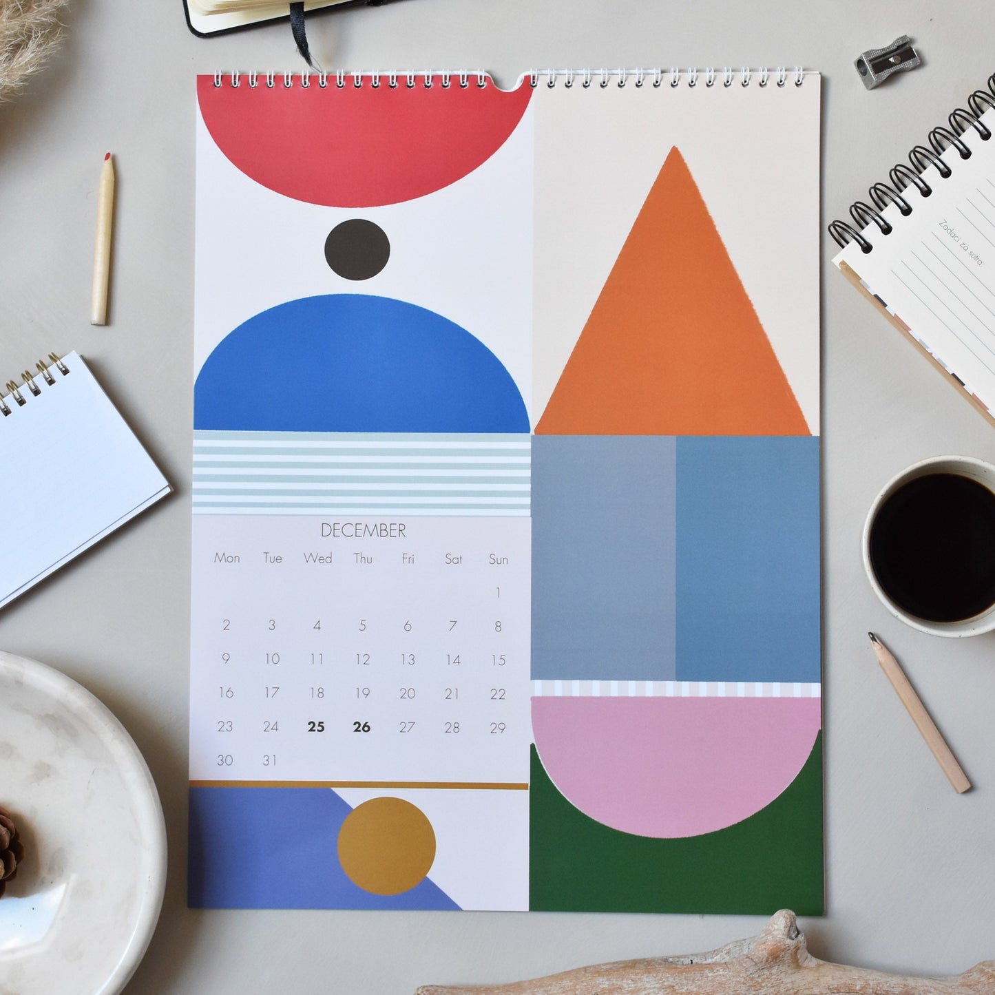 Wall Calendar 2024- Geometric shapes