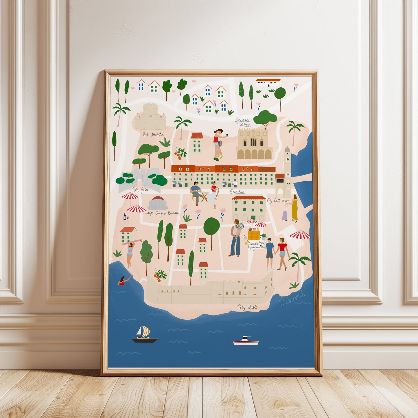 Dubrovnik illustrated map