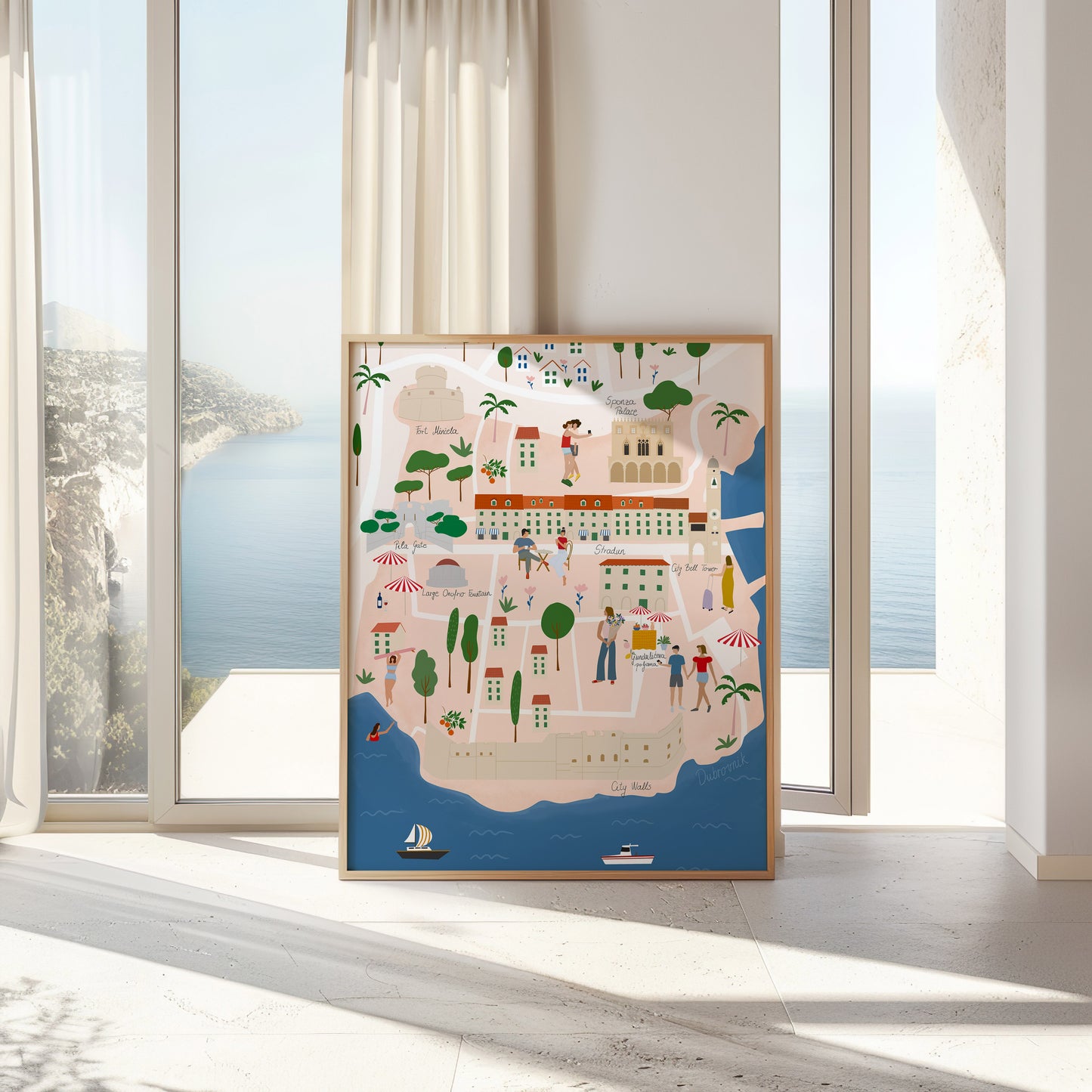 Dubrovnik illustrated map
