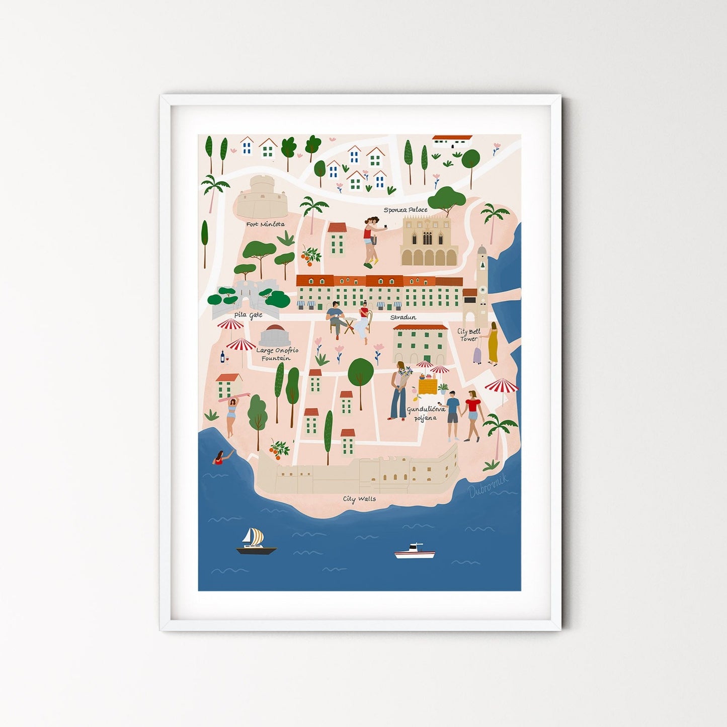 Dubrovnik illustrated map