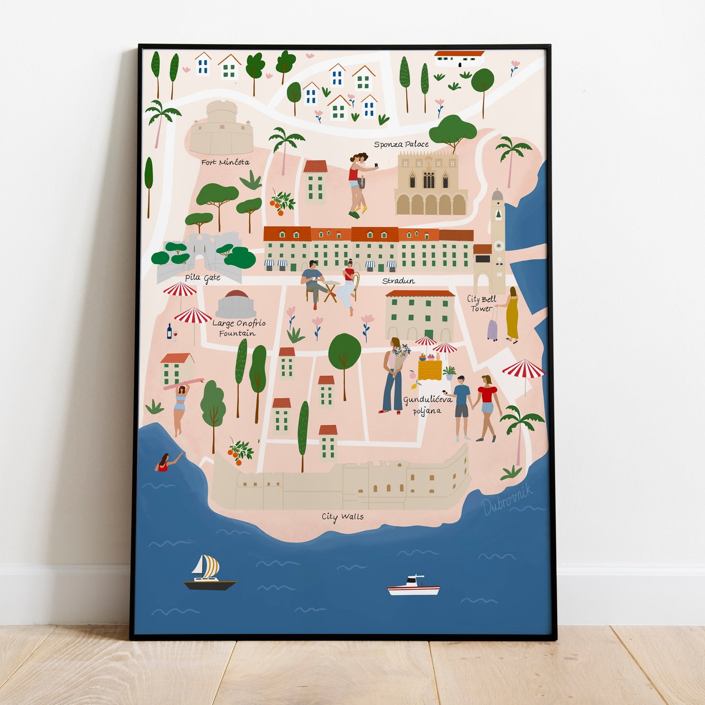Dubrovnik illustrated map
