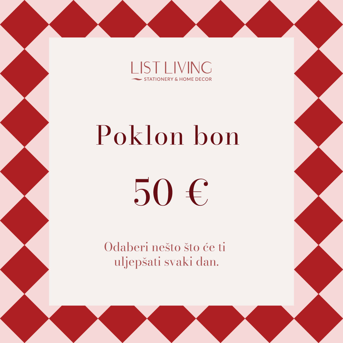Poklon bon List Living - 50 €
