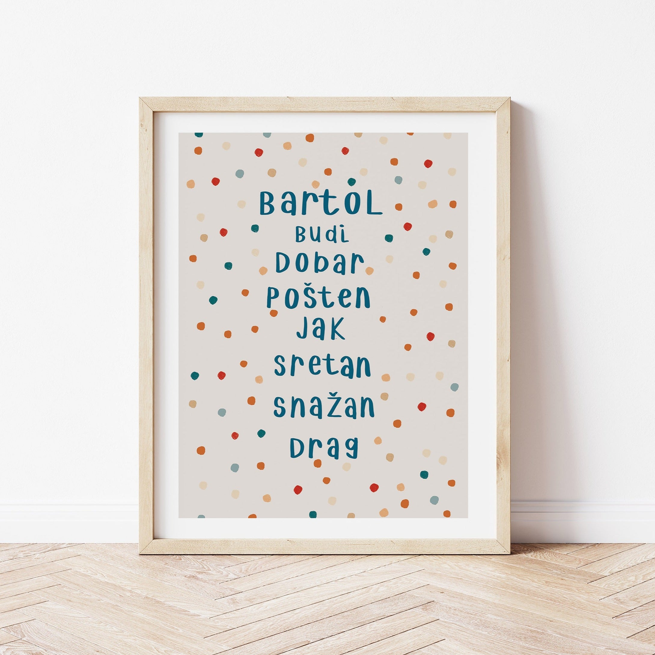 Personalizirani dječji art print - Dots no.1