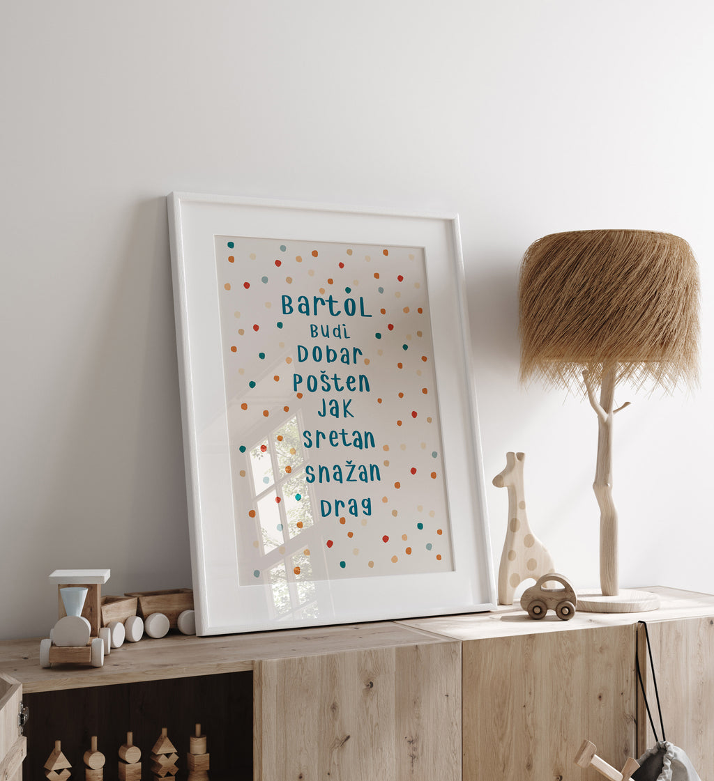 Personalizirani dječji art print - Dots no.1