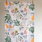 Kitchen waffle towel - Fruits and flowers