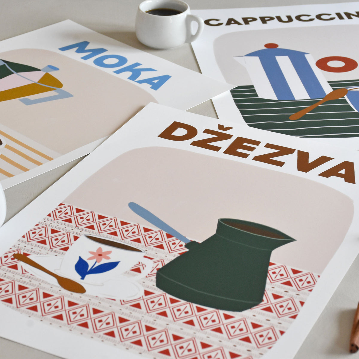 Kava kod kuće - set od 3 art printa