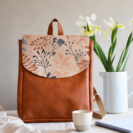 Backpack - Early bloom in earth tones