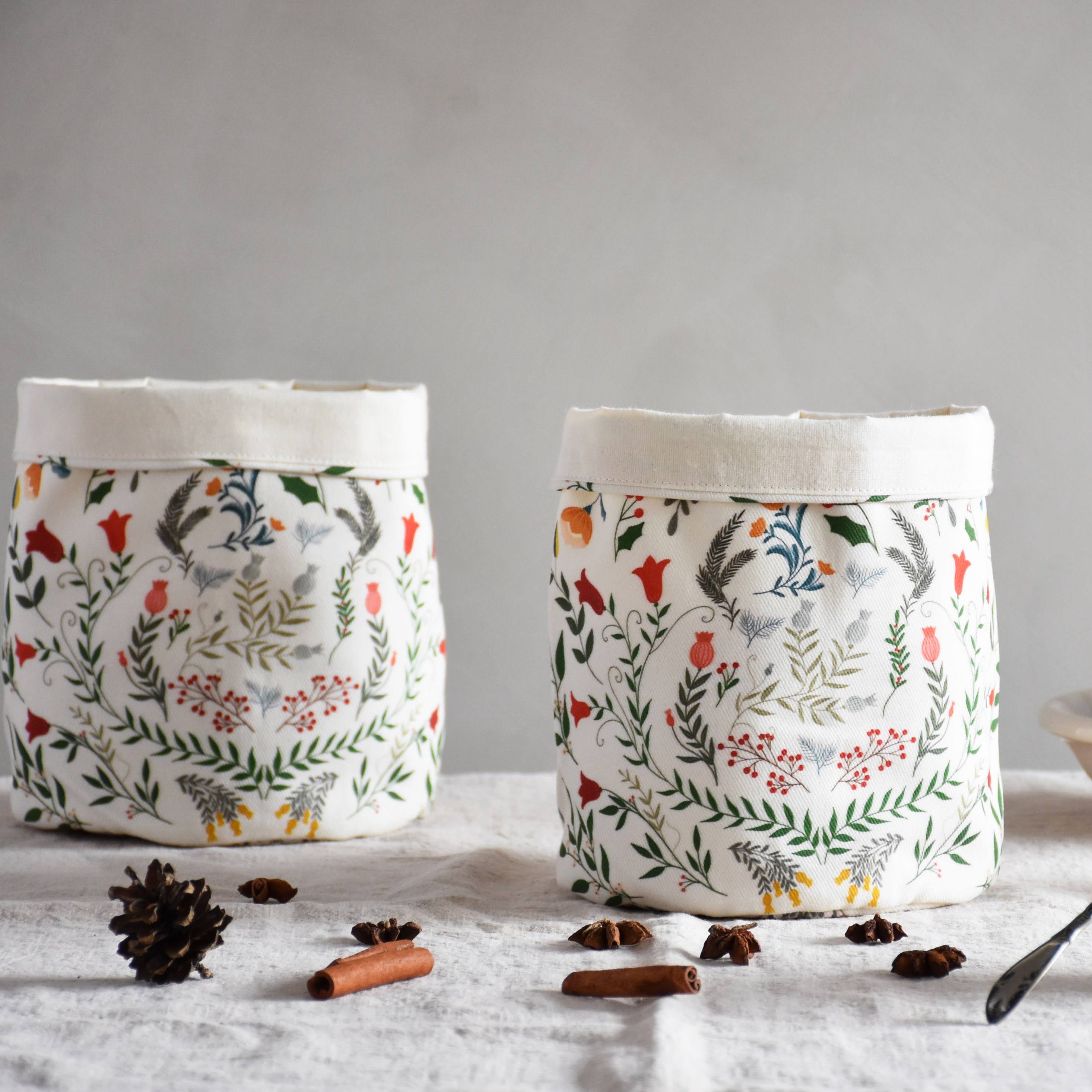 Storage basket -  Botanical Christmas