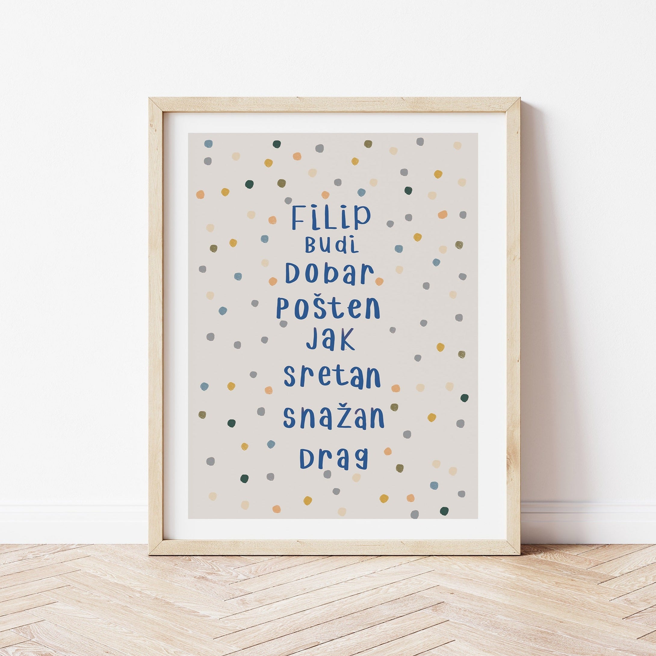 Personalizirani dječji art print - Dots no.7