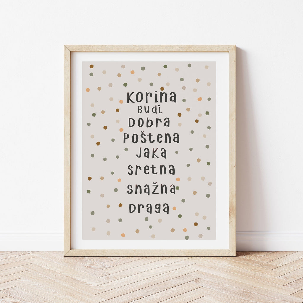 Personalizirani dječji art print - Dots no.3