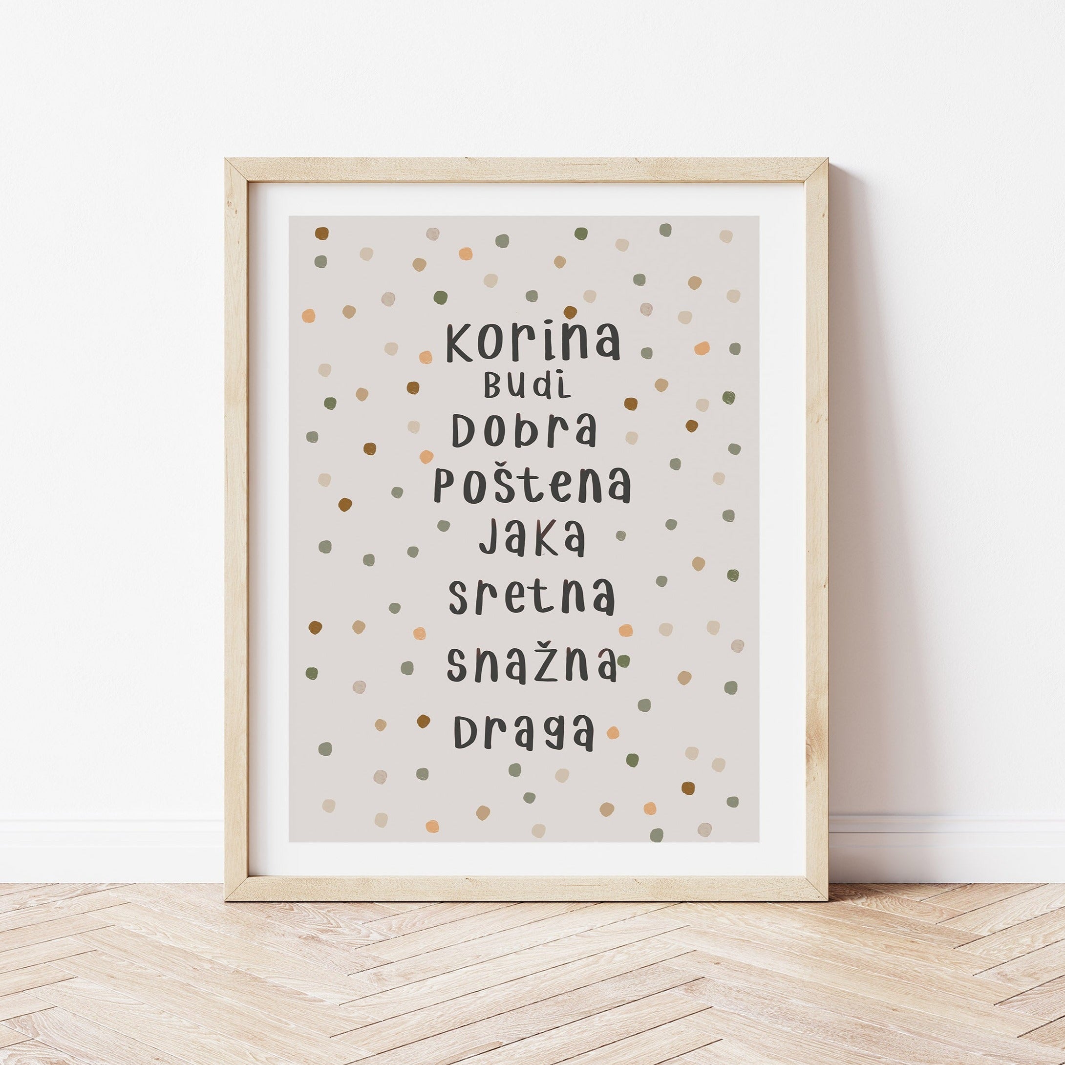 Personalizirani dječji art print - Dots no.3