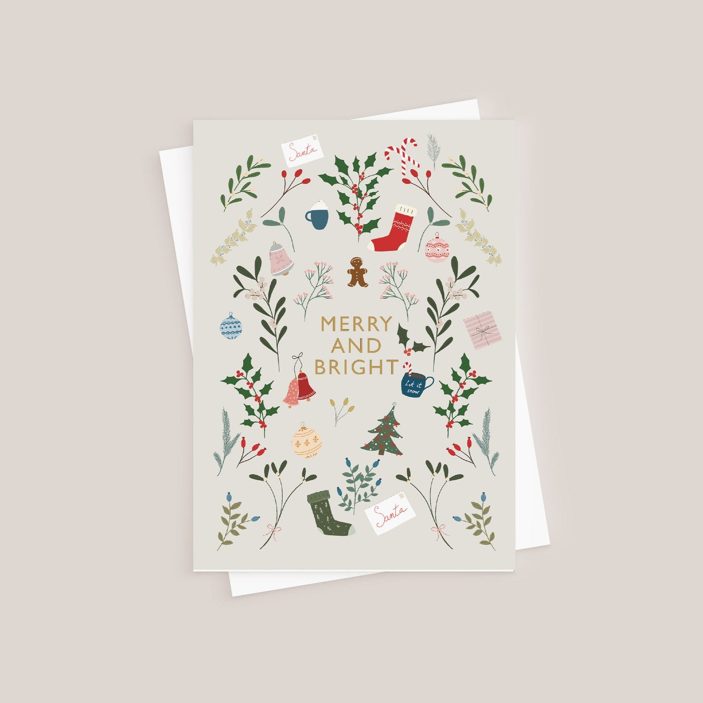 Greeting card -  Merry and Bright