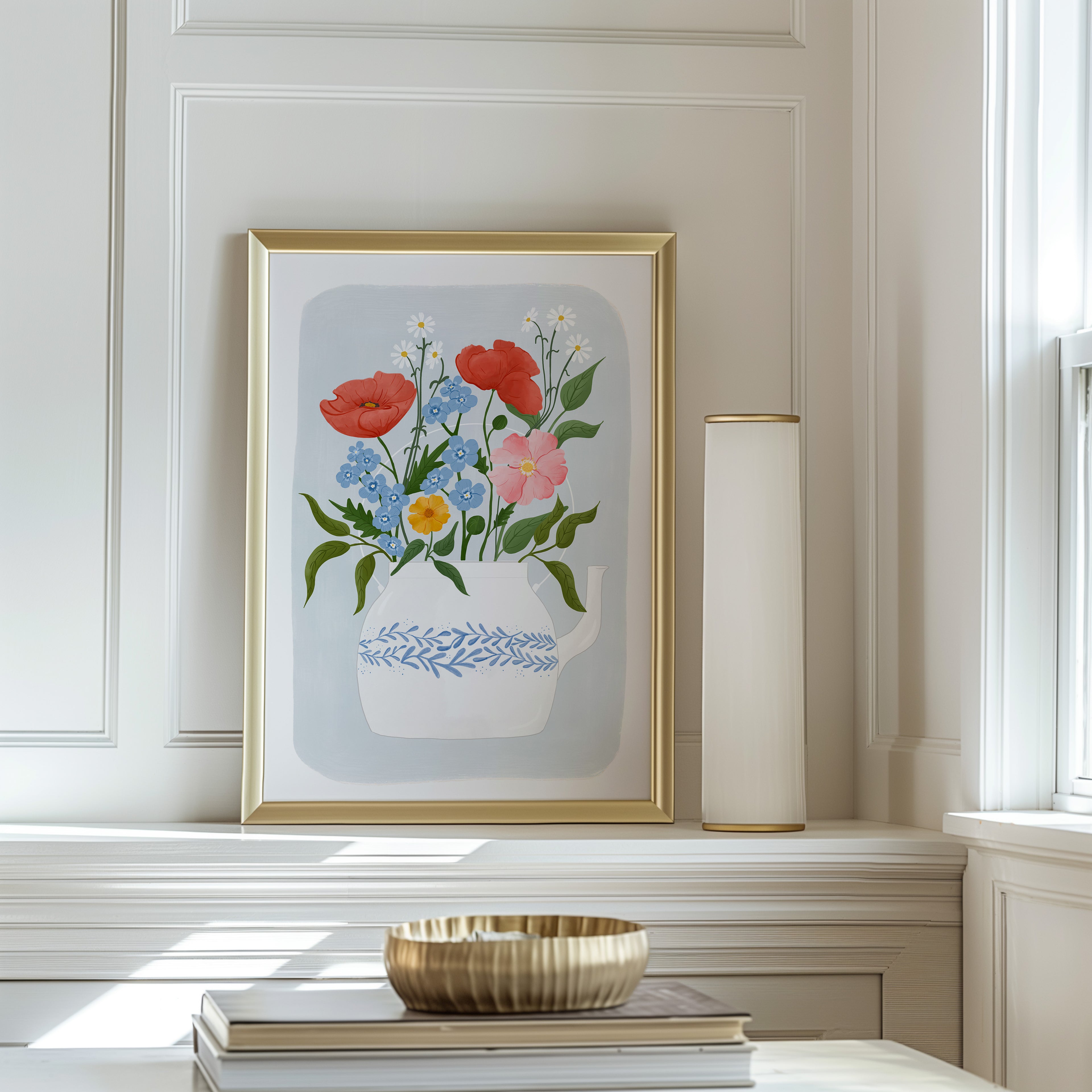 Tea pot fowers