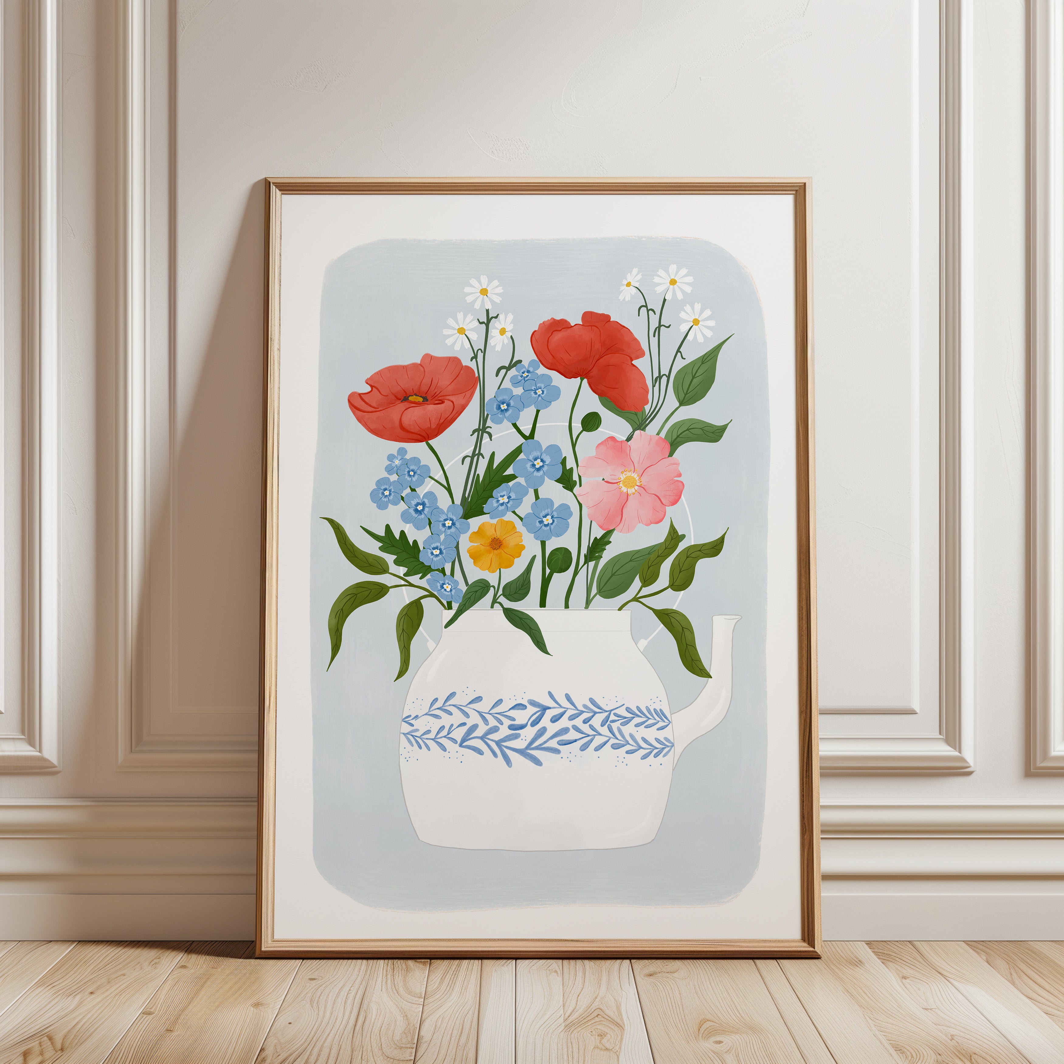 Tea pot fowers