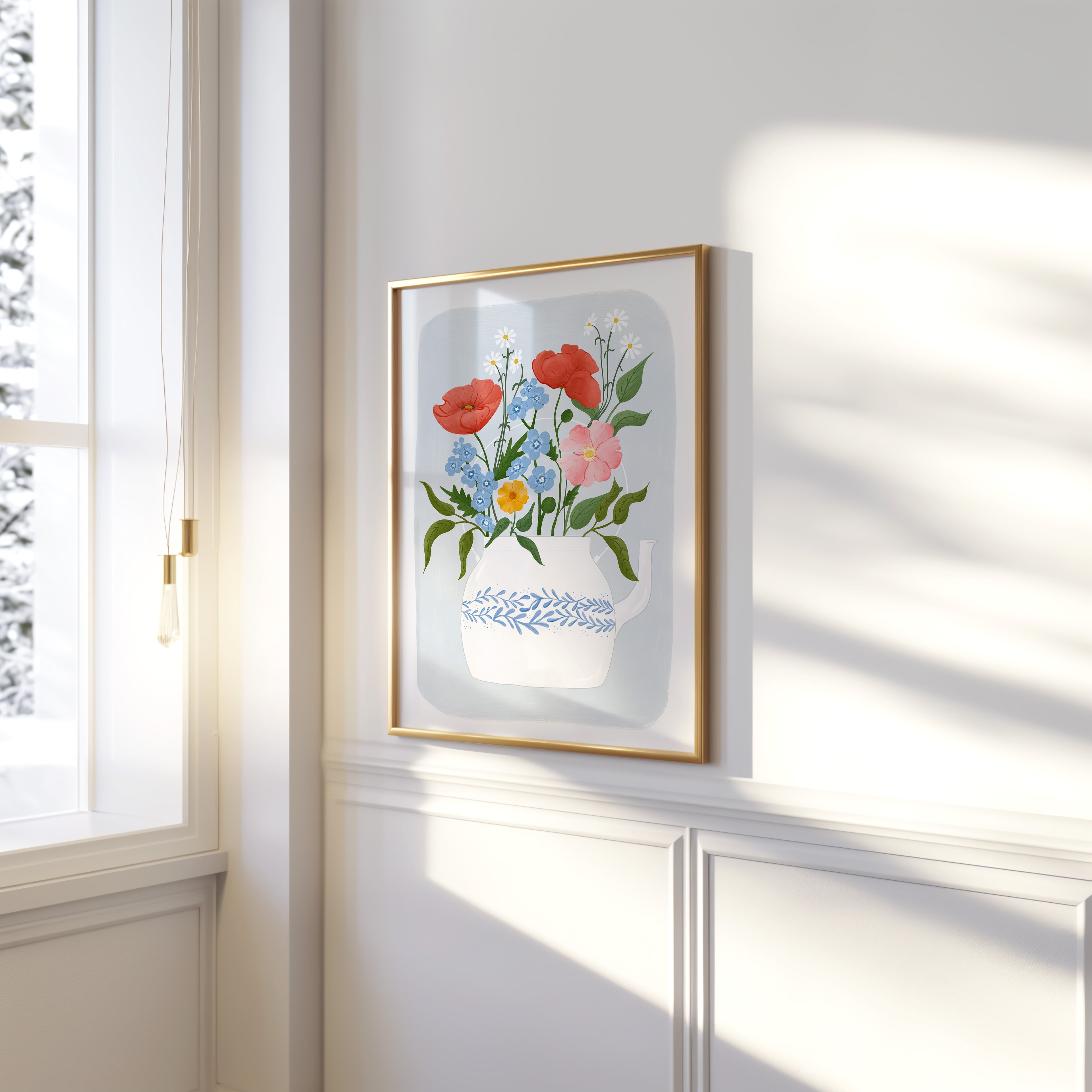 Tea pot fowers