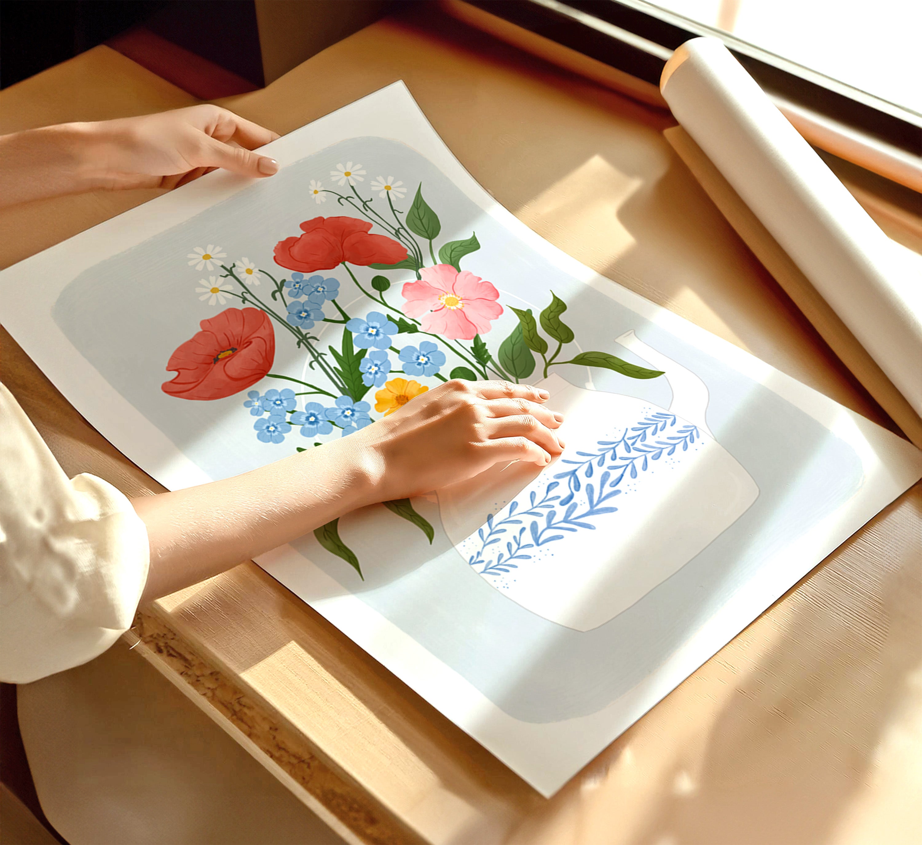 Tea pot fowers