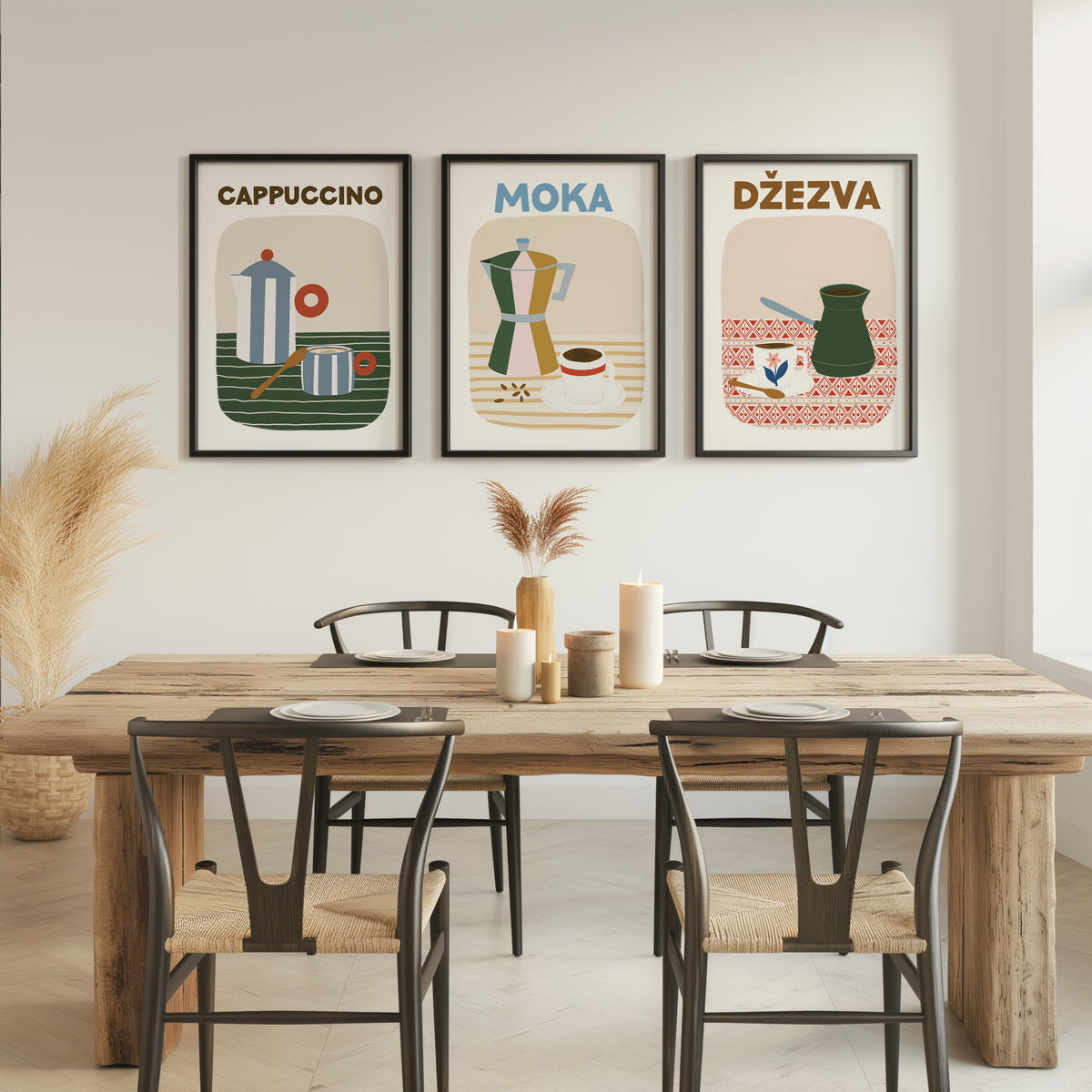 Kava kod kuće - set od 3 art printa