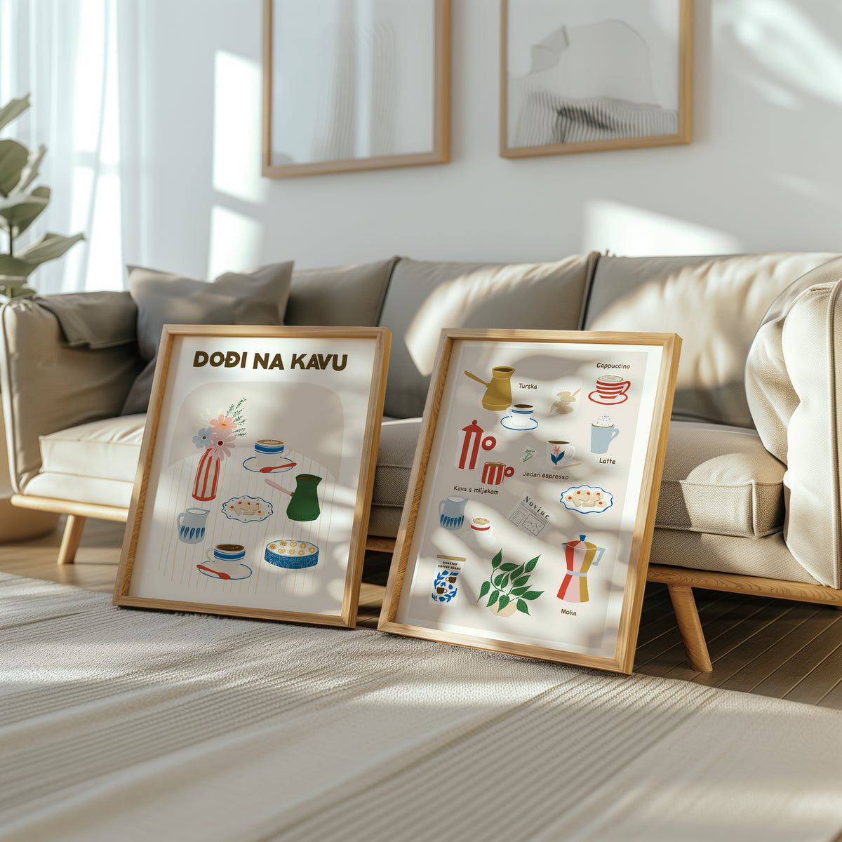 Ajde, dođi na kavu - set od 2 art printa