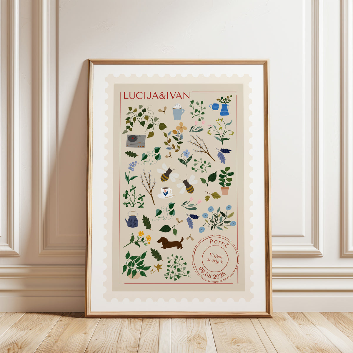Vrijedi zauvijek – personalizirani print za parove | Poklon za vjenčanje i godišnjicu