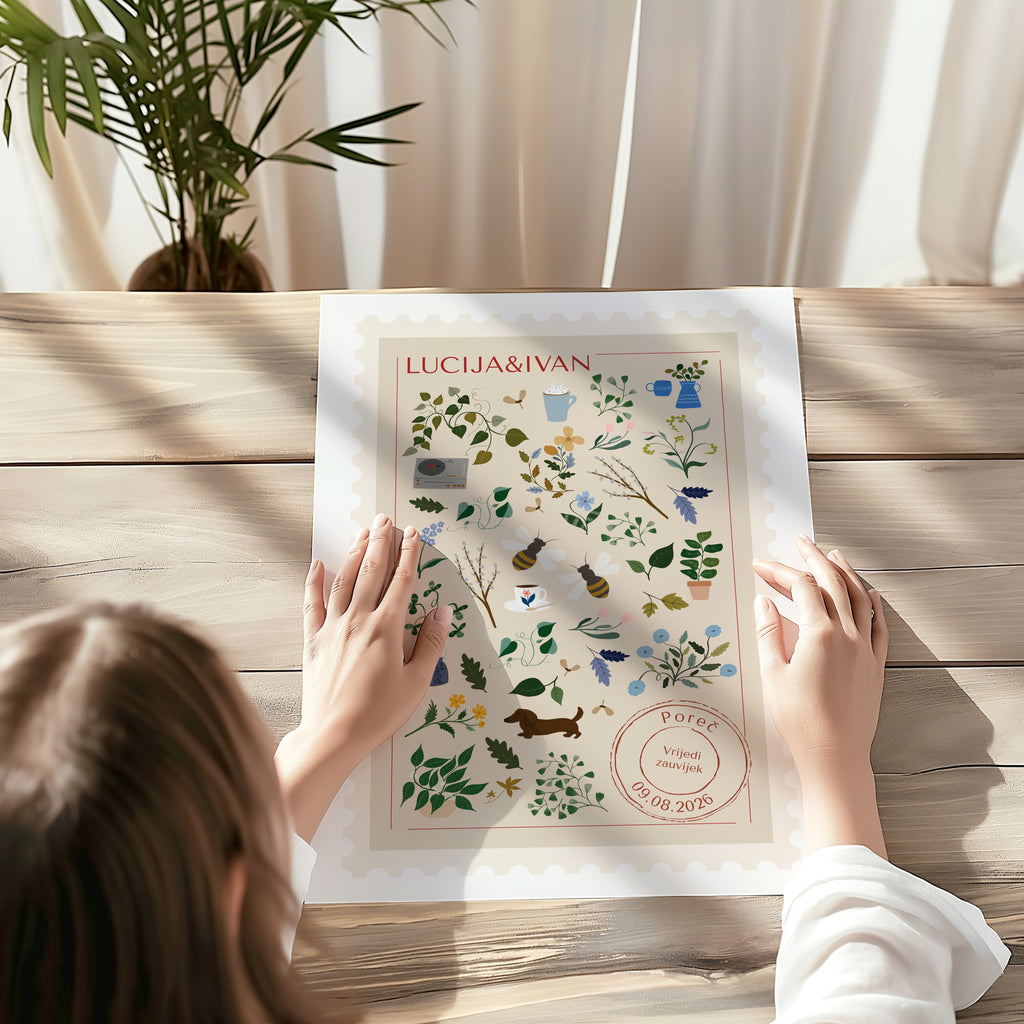 Vrijedi zauvijek – personalizirani print za parove | Poklon za vjenčanje i godišnjicu