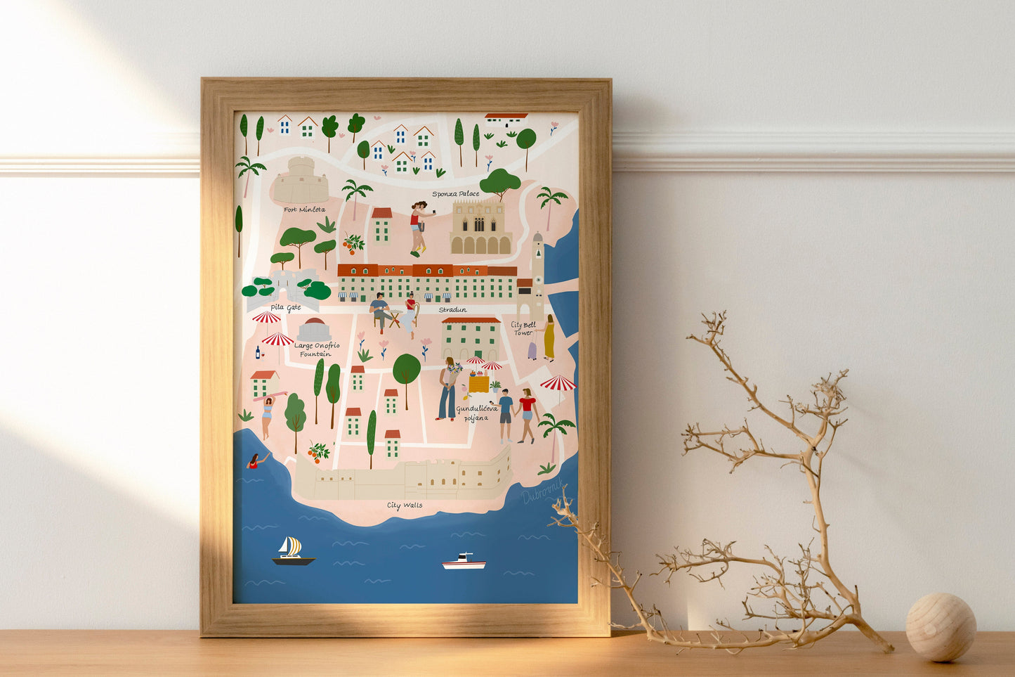 Dubrovnik illustrated map