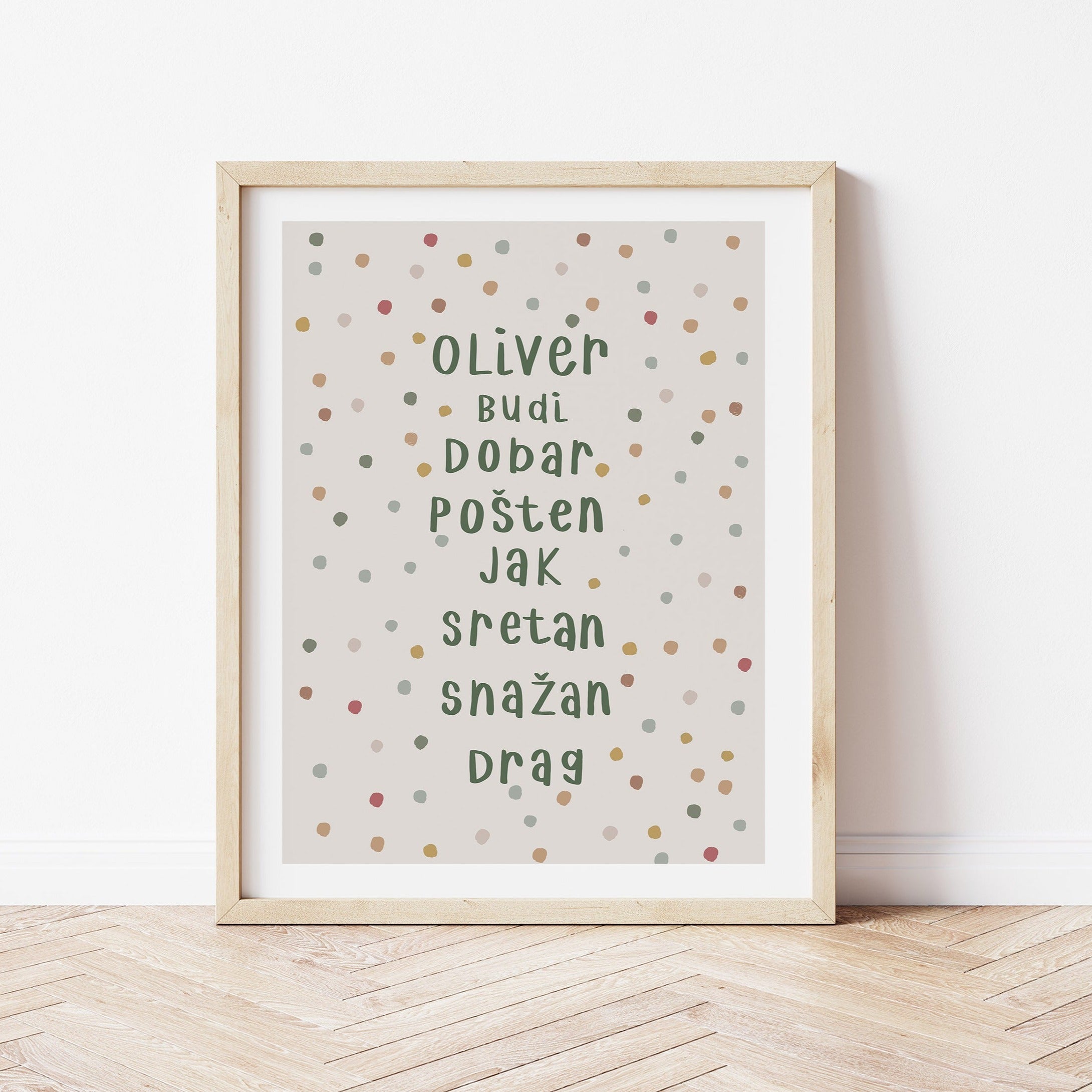 Personalizirani dječji art print - Dots no.8