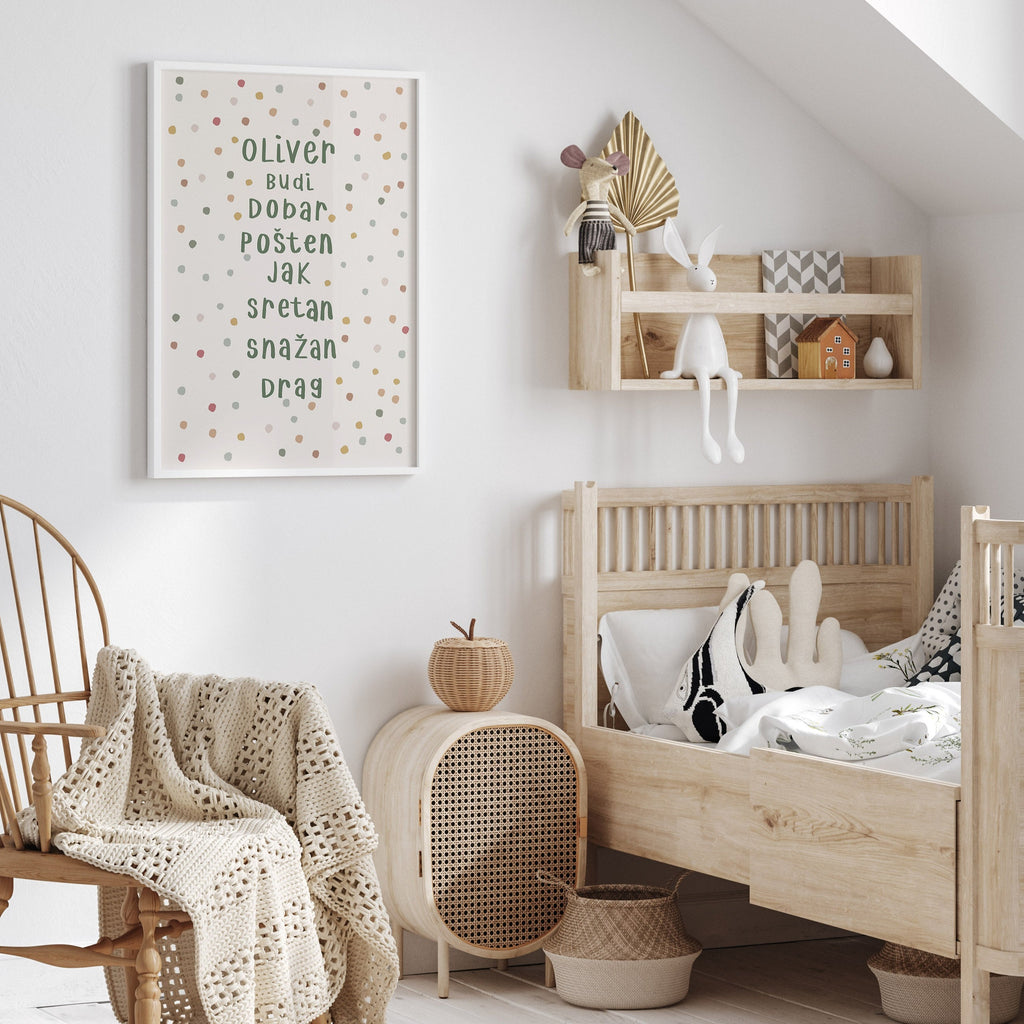 Personalizirani dječji art print - Dots no.8
