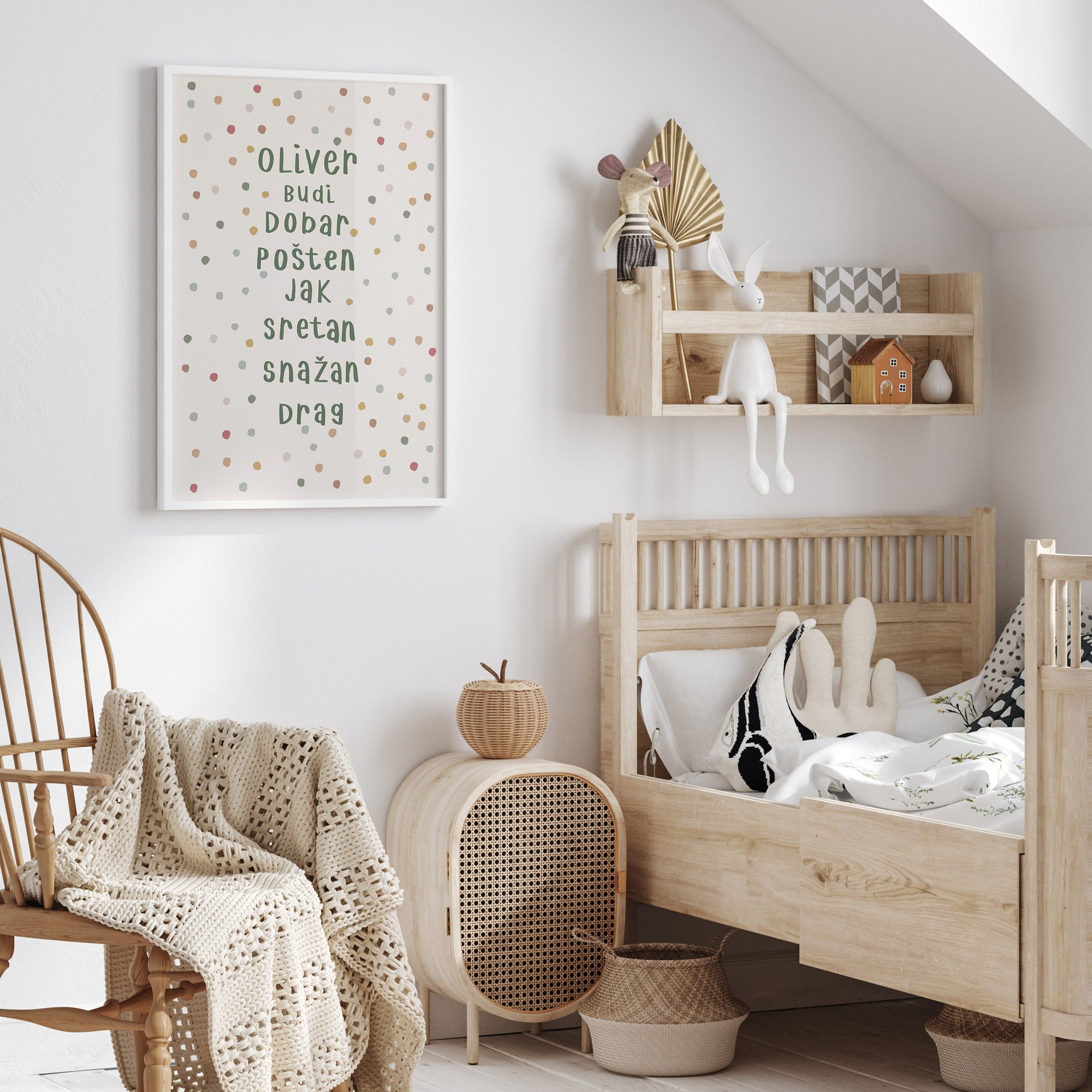 Personalizirani dječji art print - Dots no.8