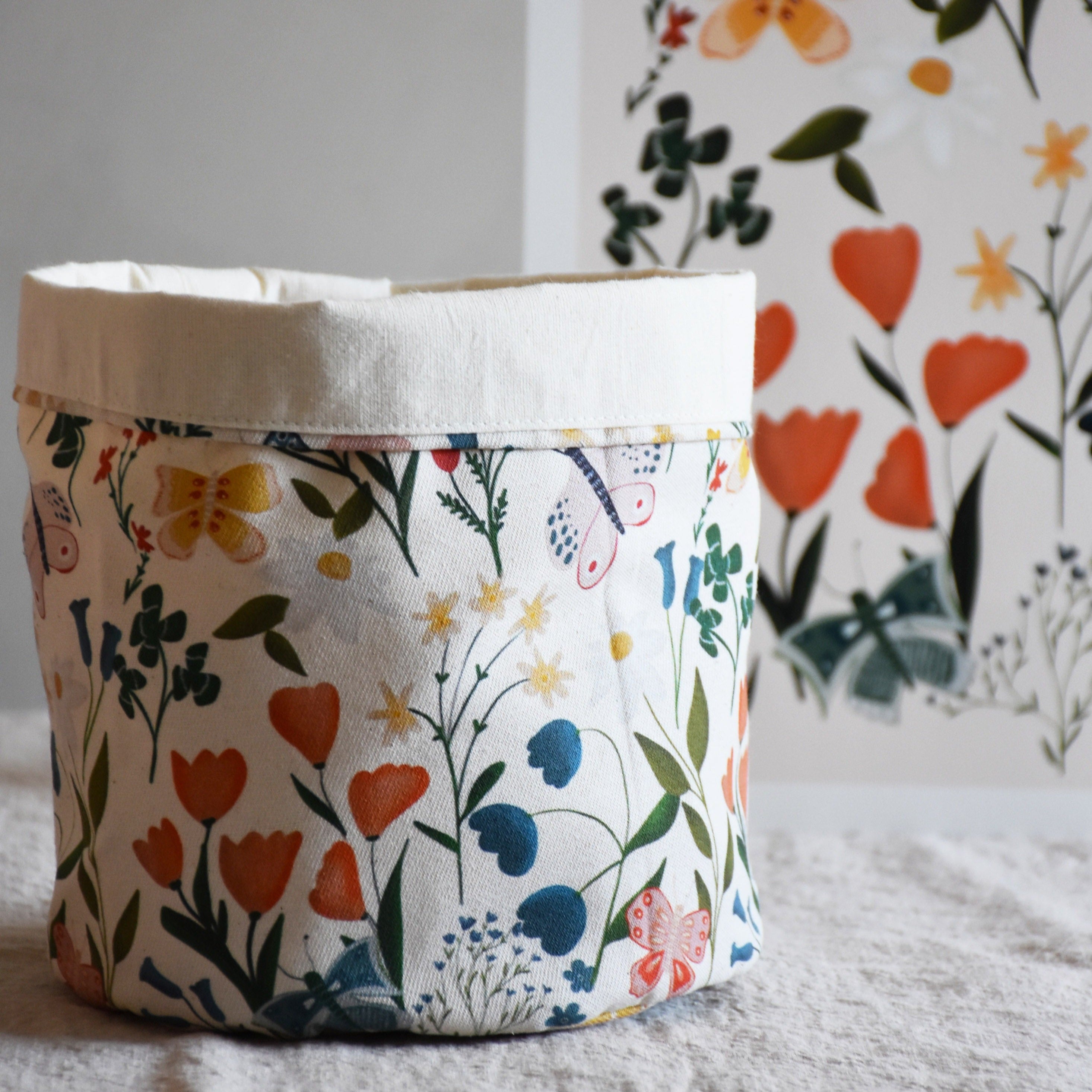 Storage basket - Butterflies and flowers - listliving