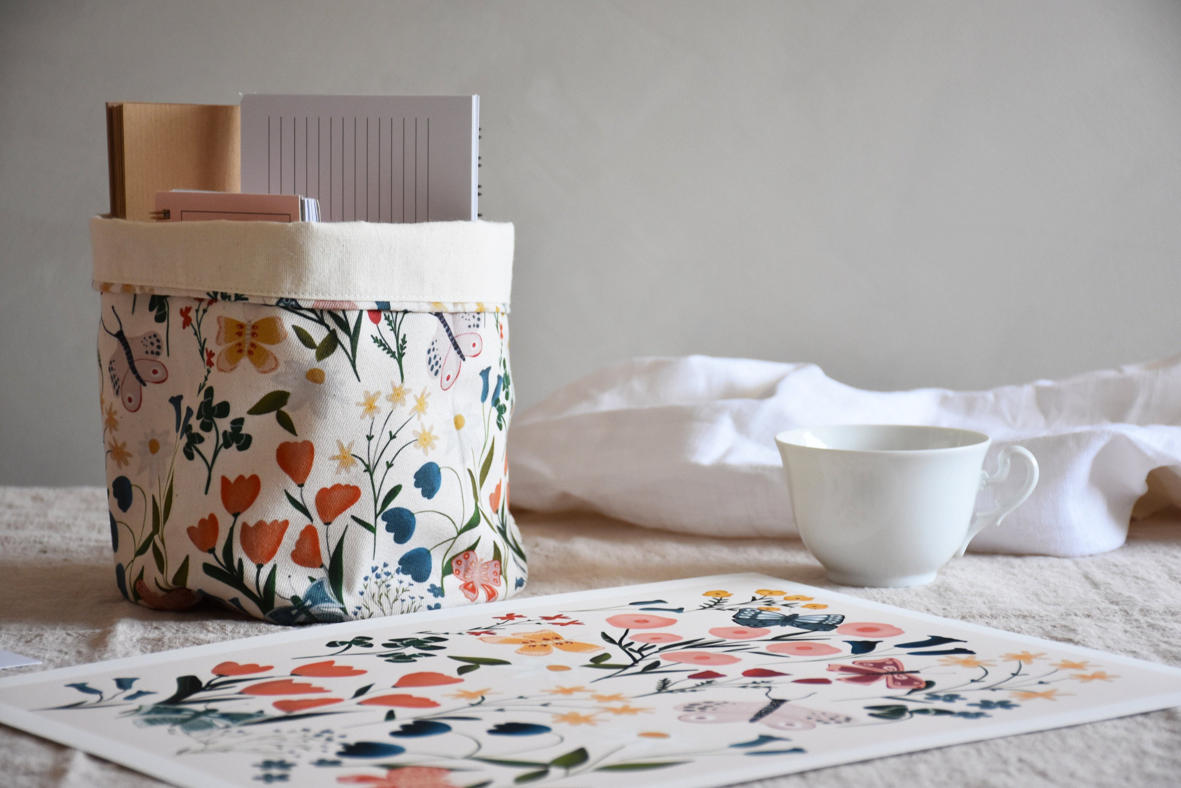 Storage basket - Butterflies and flowers - listliving