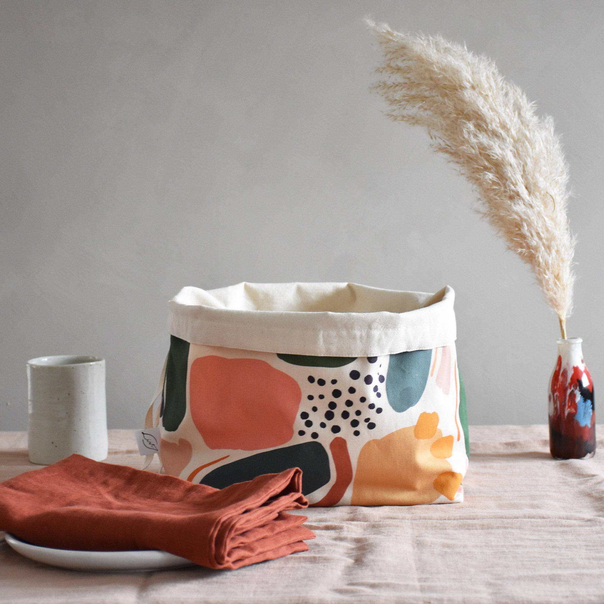 Canvas storage basket - Abstract landscape - listliving