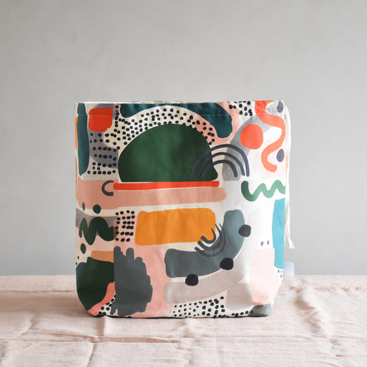 Large canvas storage basket - Abstract landscape - listliving