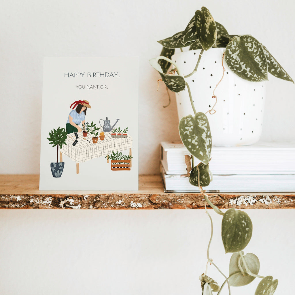 Greeting card -  Happy Birthday, you plant girl