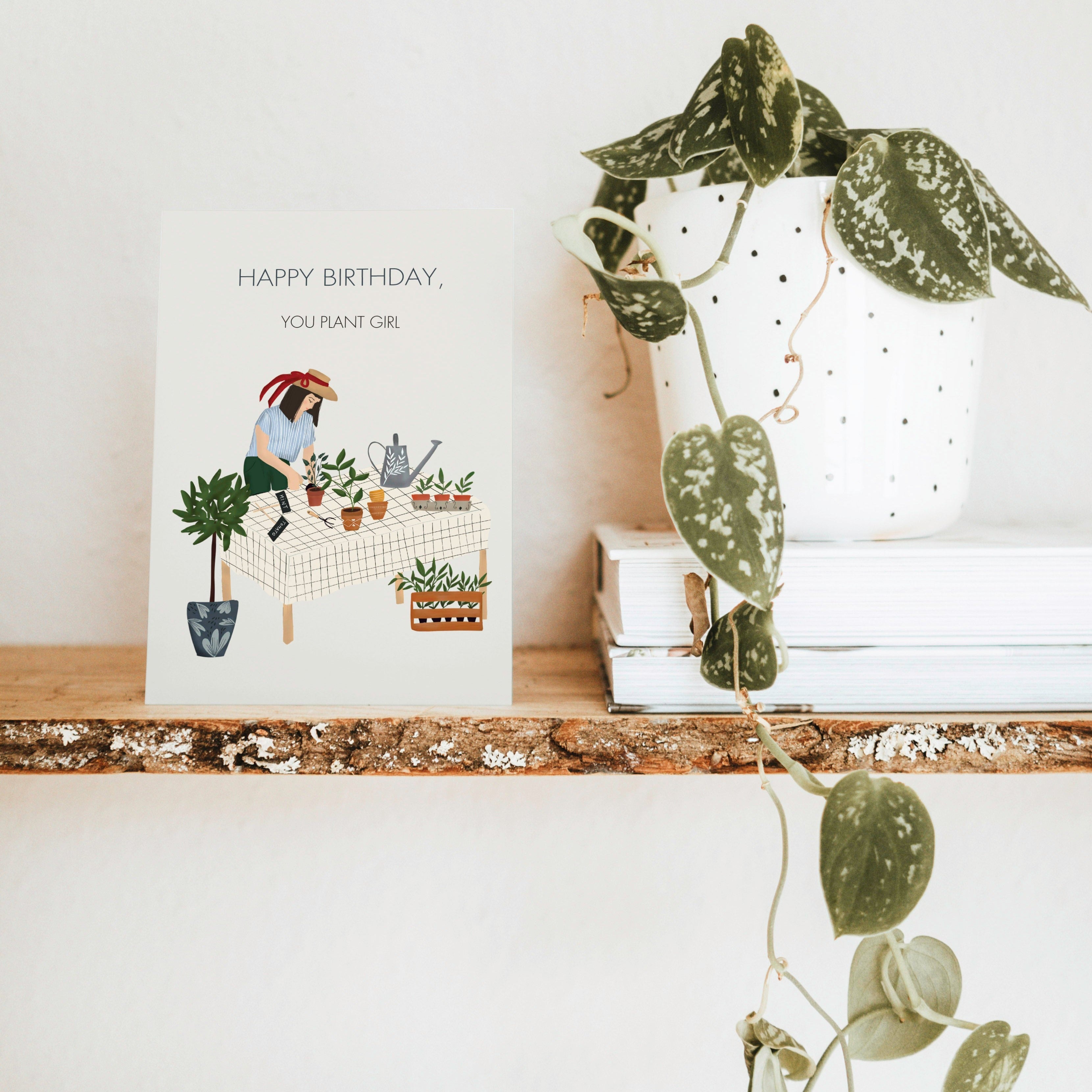 Greeting card -  Happy Birthday, you plant girl