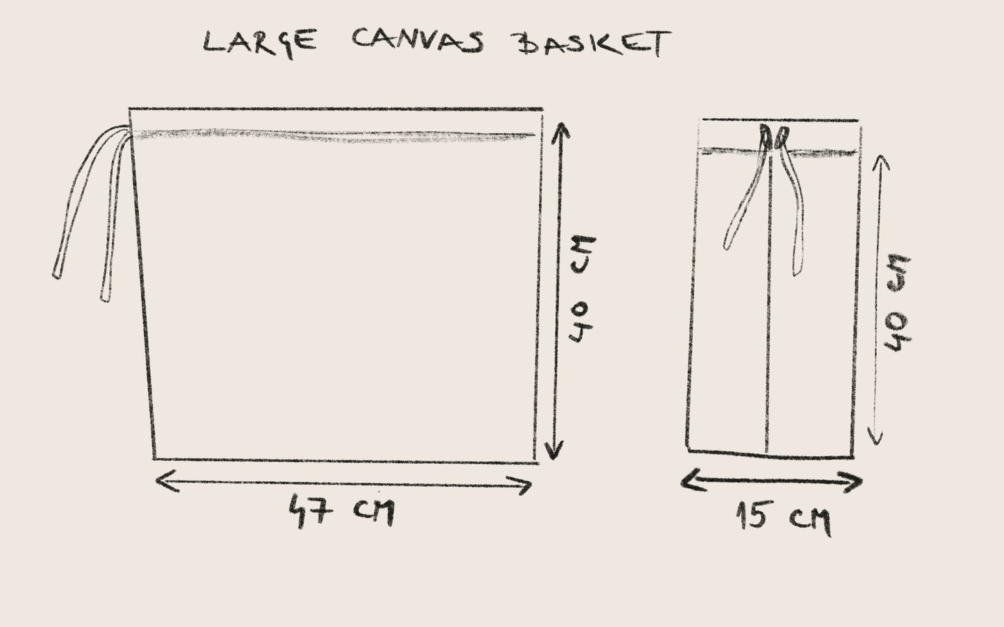 Large canvas storage basket - Lines